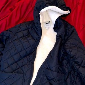 Old Navy Sherpa line raincoat with hood
